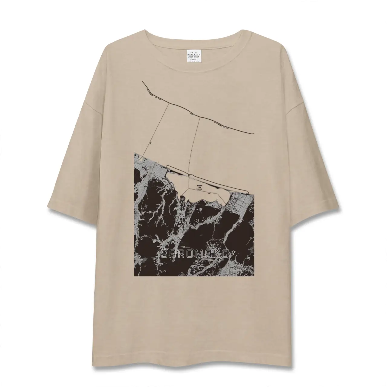 【サロマ湖(北海道)】地図柄ビッグシルエットTシャツ