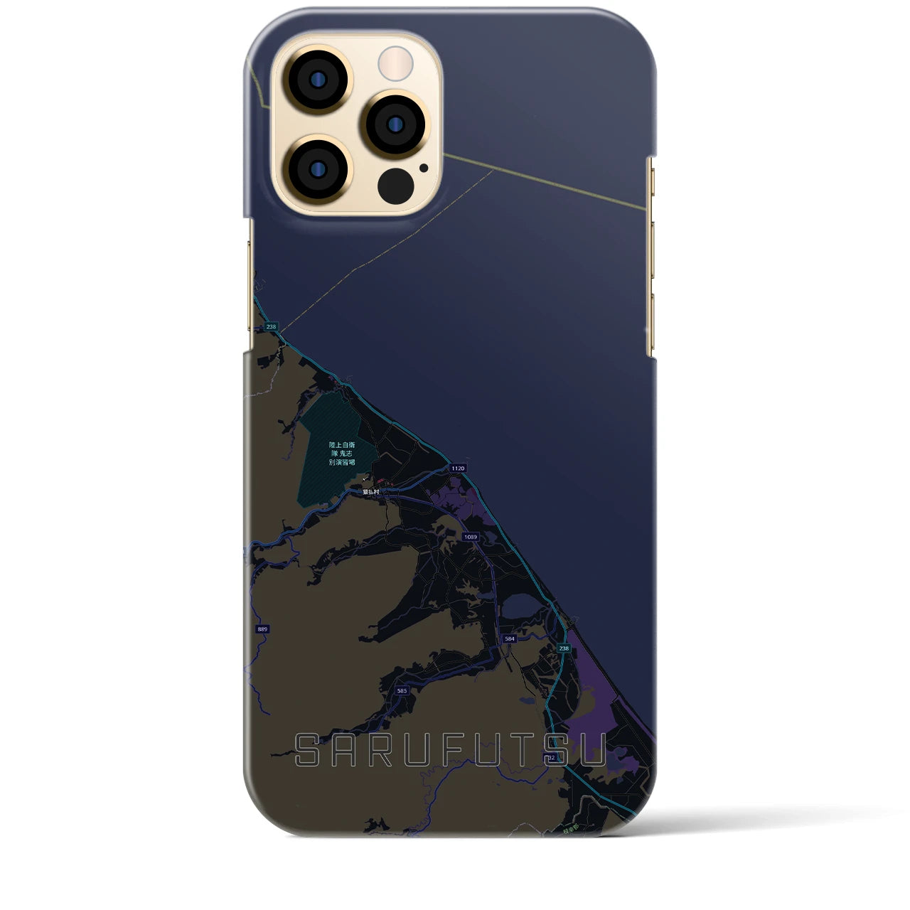 【猿払(北海道)】地図柄iPhoneケース(バックカバータイプ)