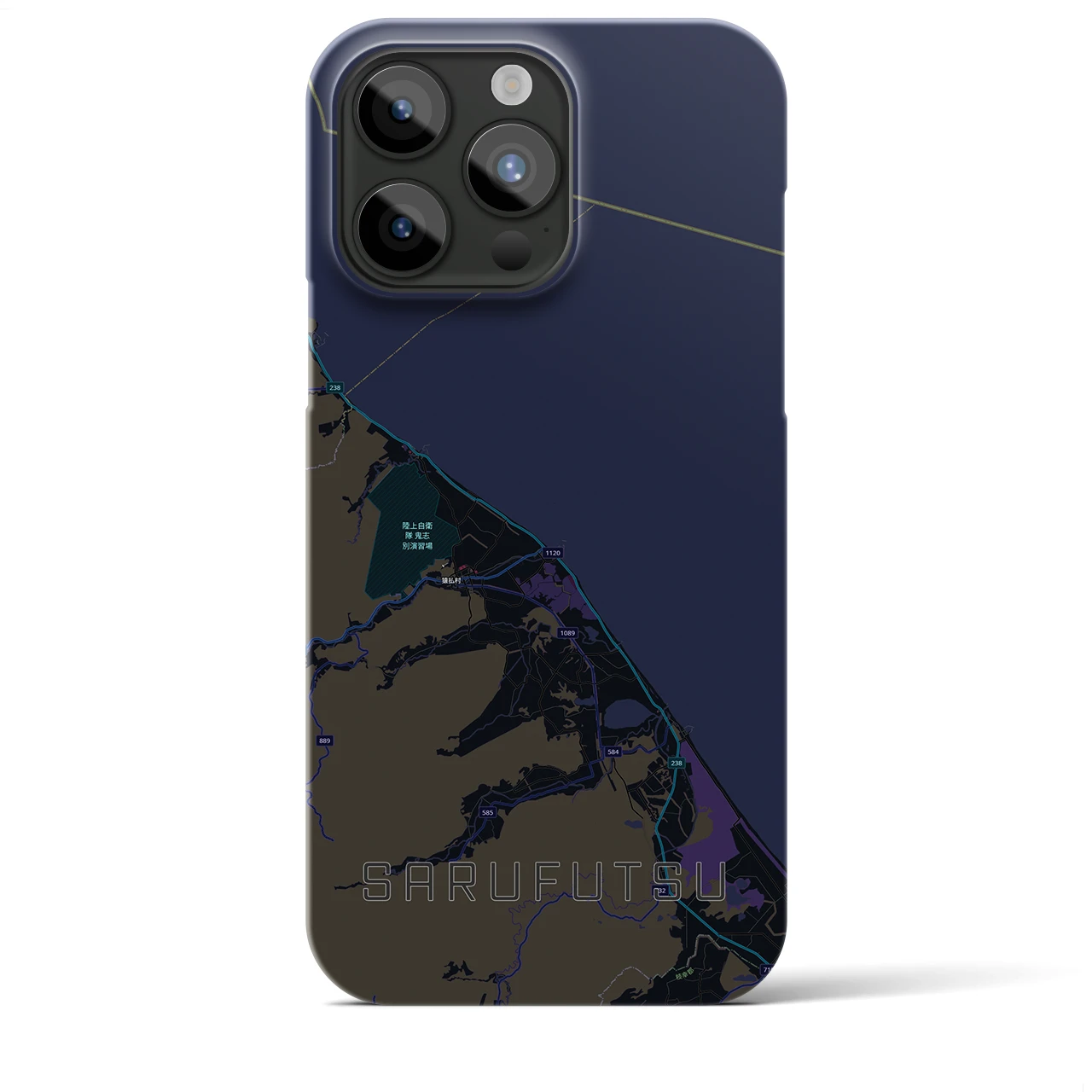 【猿払(北海道)】地図柄iPhoneケース(バックカバータイプ)