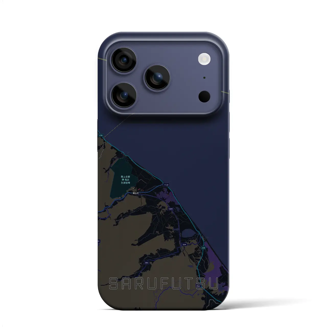 【猿払(北海道)】地図柄iPhoneケース(バックカバータイプ)