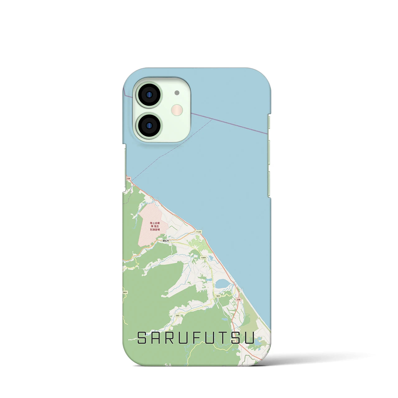 【猿払(北海道)】地図柄iPhoneケース(バックカバータイプ)