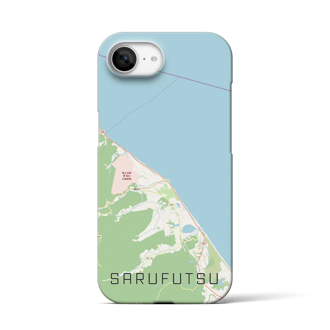 【猿払(北海道)】地図柄iPhoneケース(バックカバータイプ)