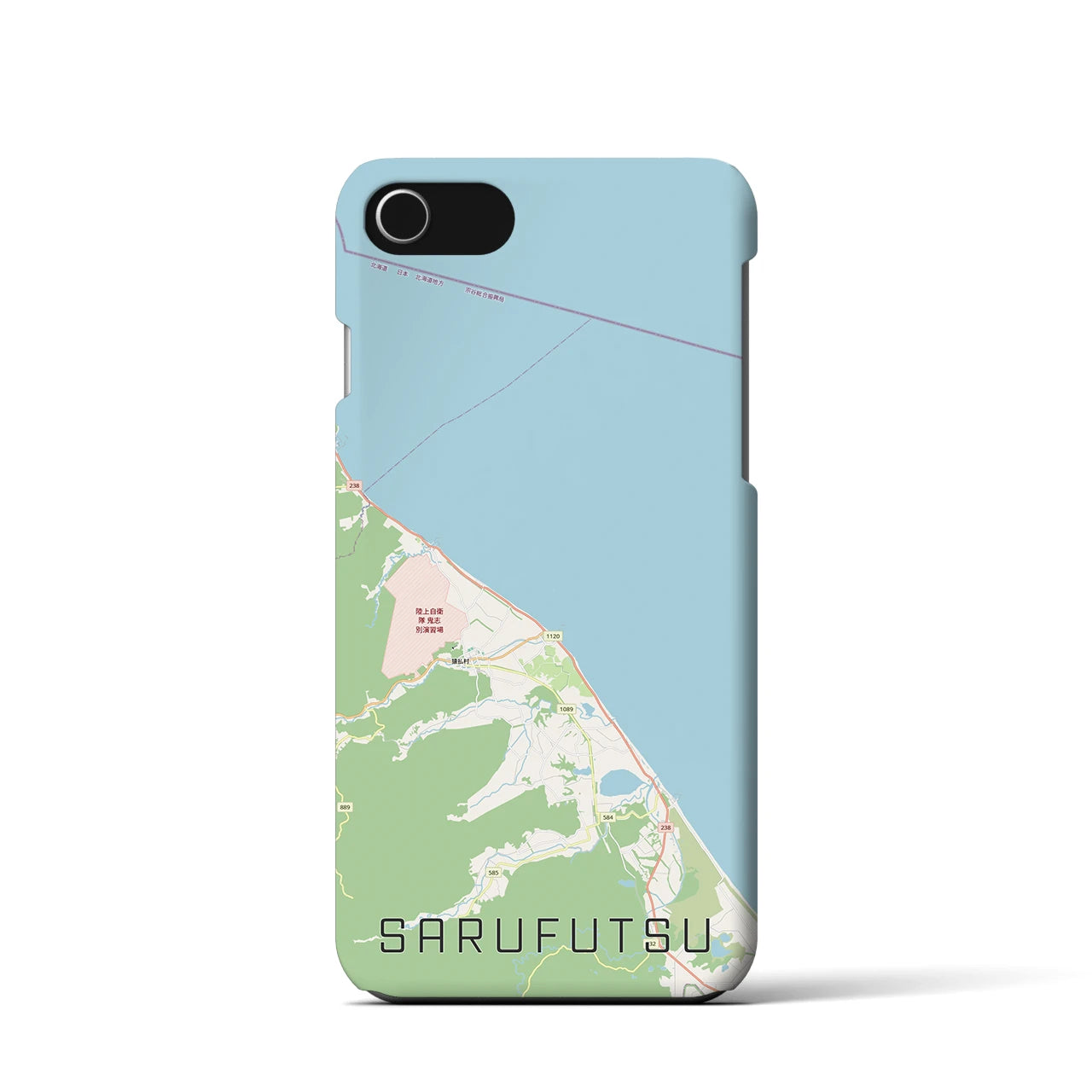 【猿払(北海道)】地図柄iPhoneケース(バックカバータイプ)
