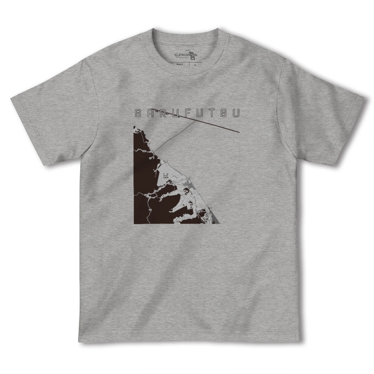 【猿払(北海道)】地図柄ヘビーウェイトTシャツ
