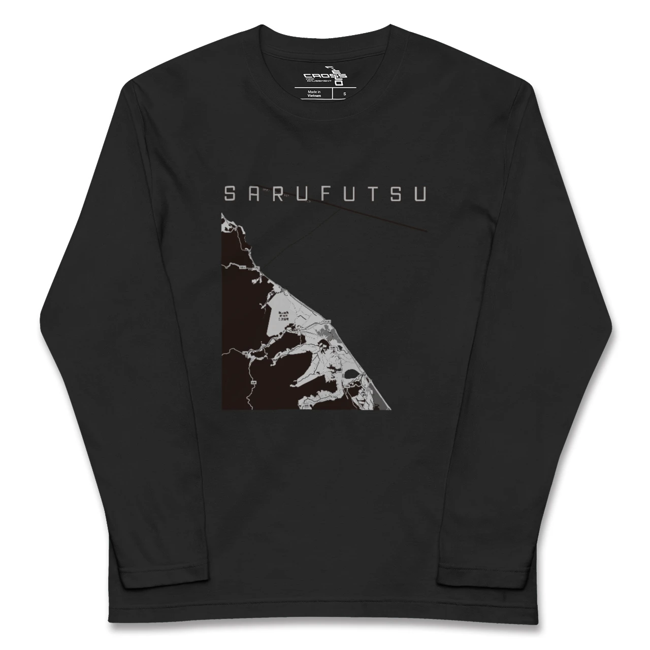 【猿払(北海道)】地図柄ロングスリーブTシャツ