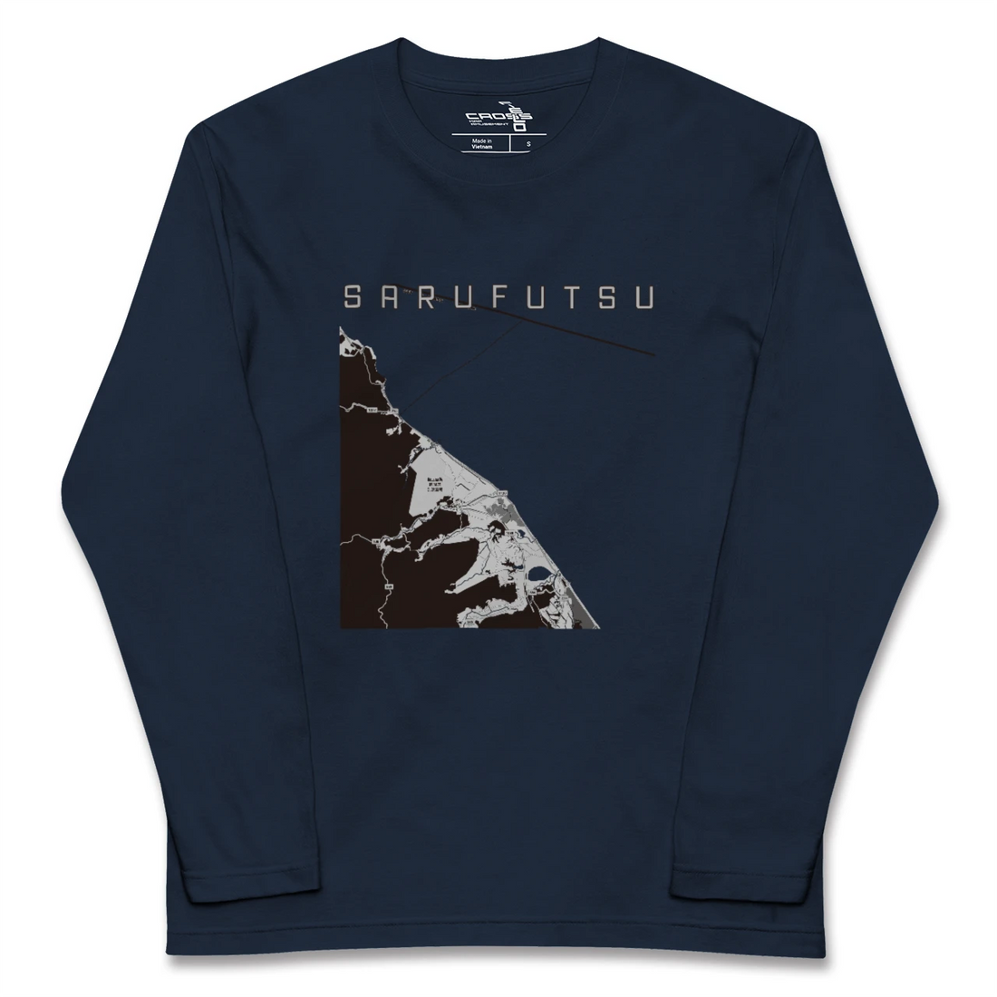 【猿払(北海道)】地図柄ロングスリーブTシャツ