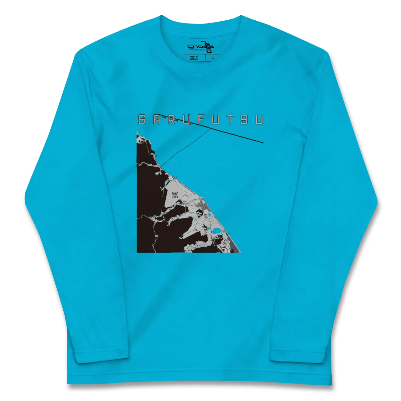 【猿払(北海道)】地図柄ロングスリーブTシャツ