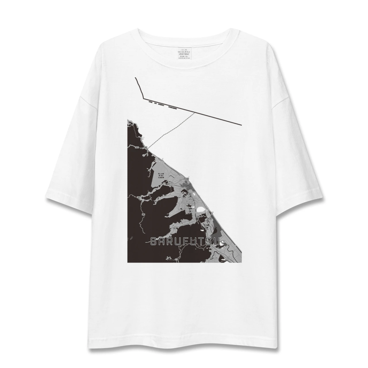 【猿払(北海道)】地図柄ビッグシルエットTシャツ