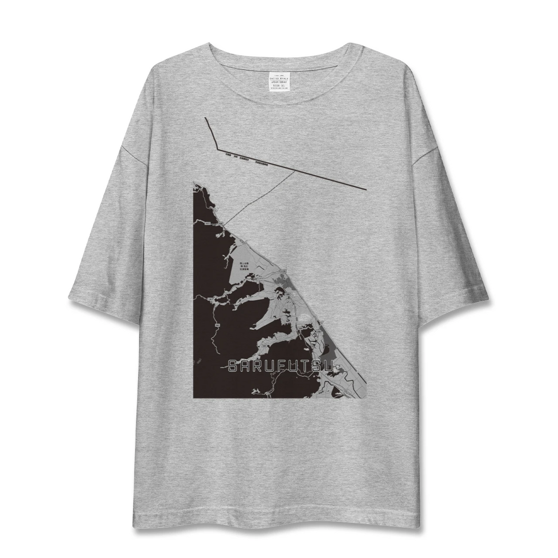【猿払(北海道)】地図柄ビッグシルエットTシャツ