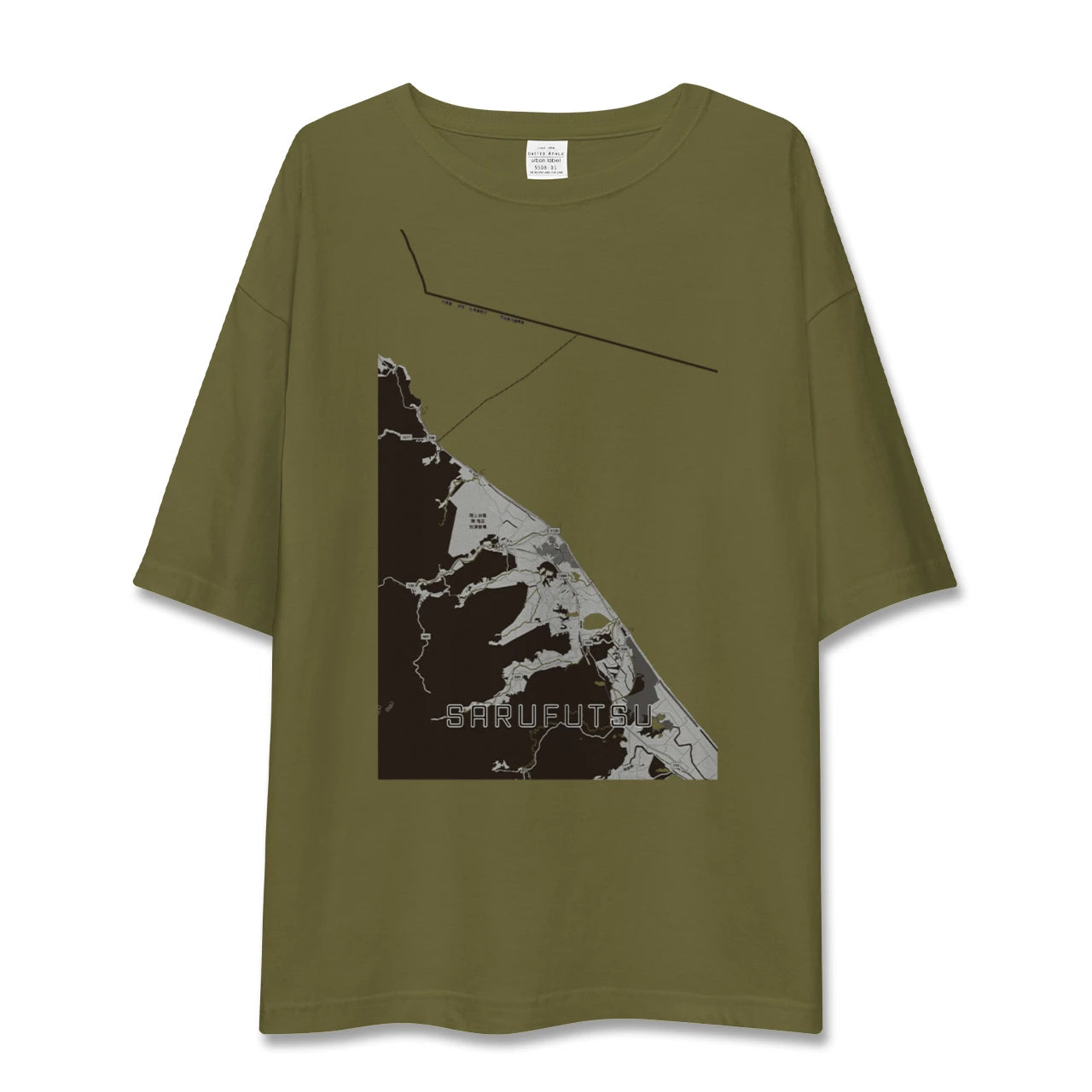 【猿払(北海道)】地図柄ビッグシルエットTシャツ