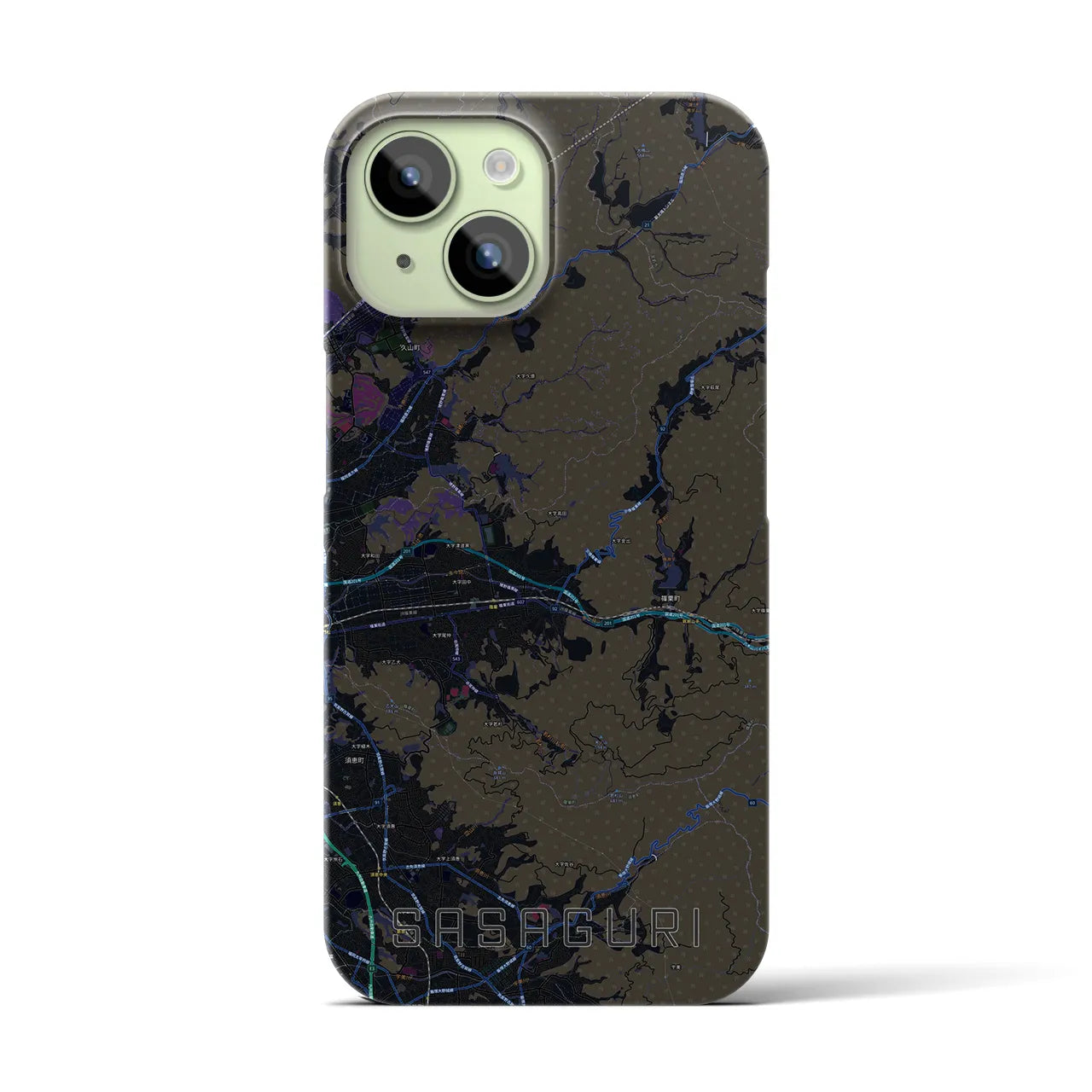【篠栗(福岡県)】地図柄iPhoneケース(バックカバータイプ)