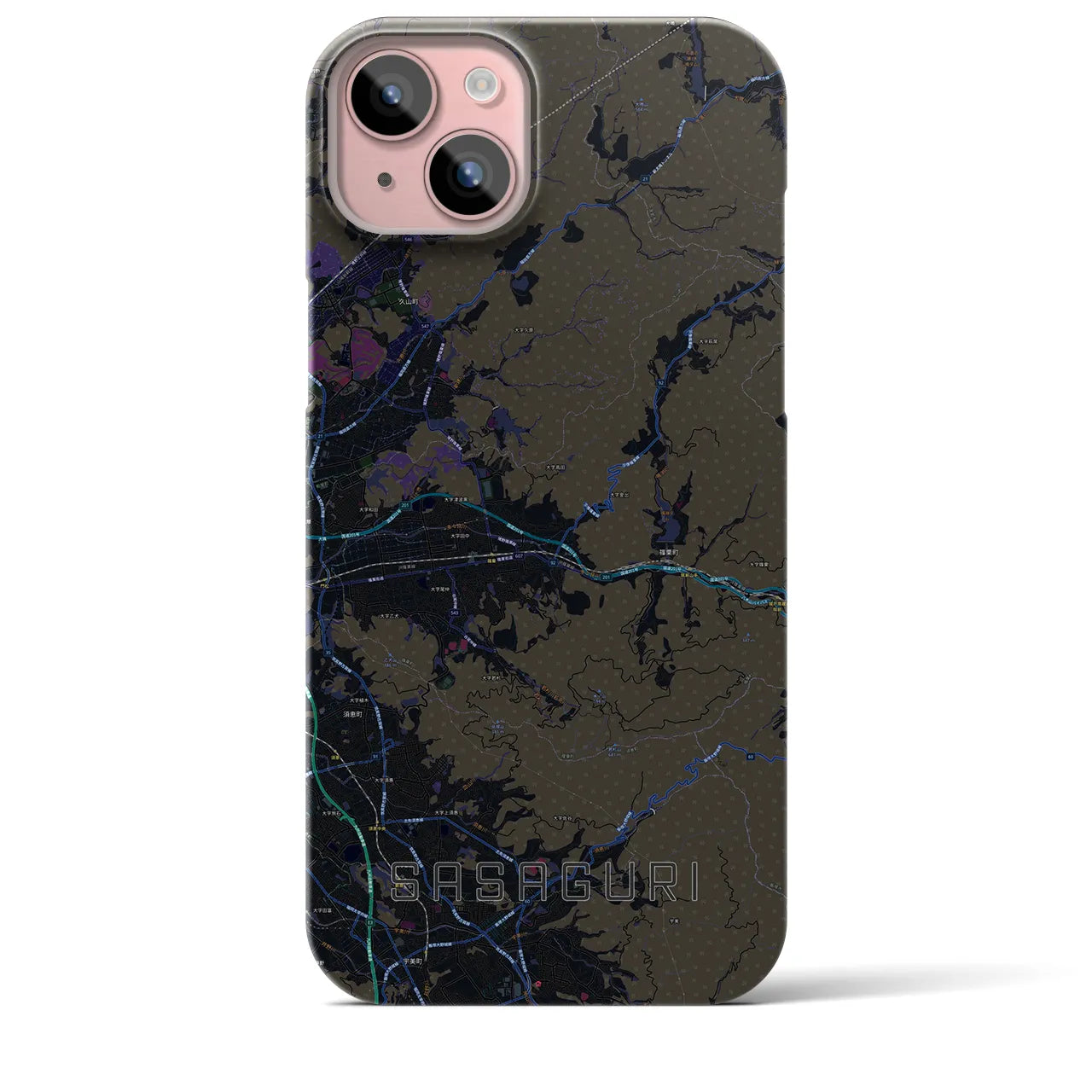 【篠栗(福岡県)】地図柄iPhoneケース(バックカバータイプ)