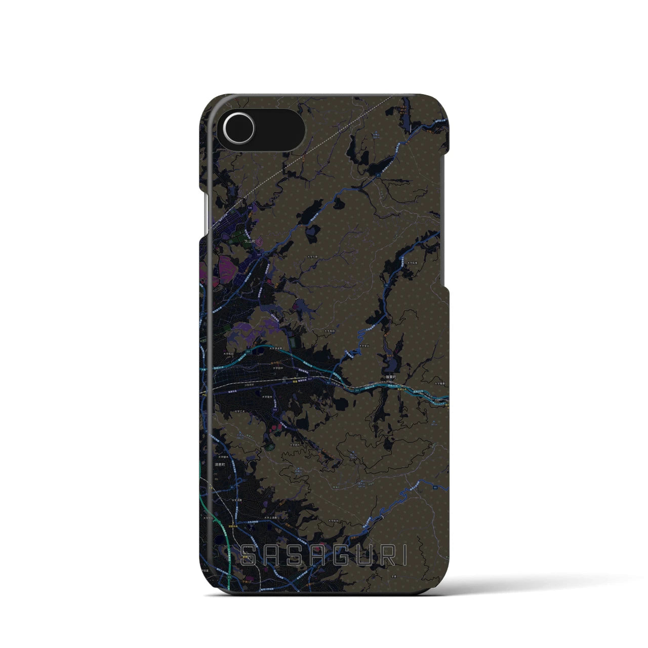 【篠栗(福岡県)】地図柄iPhoneケース(バックカバータイプ)