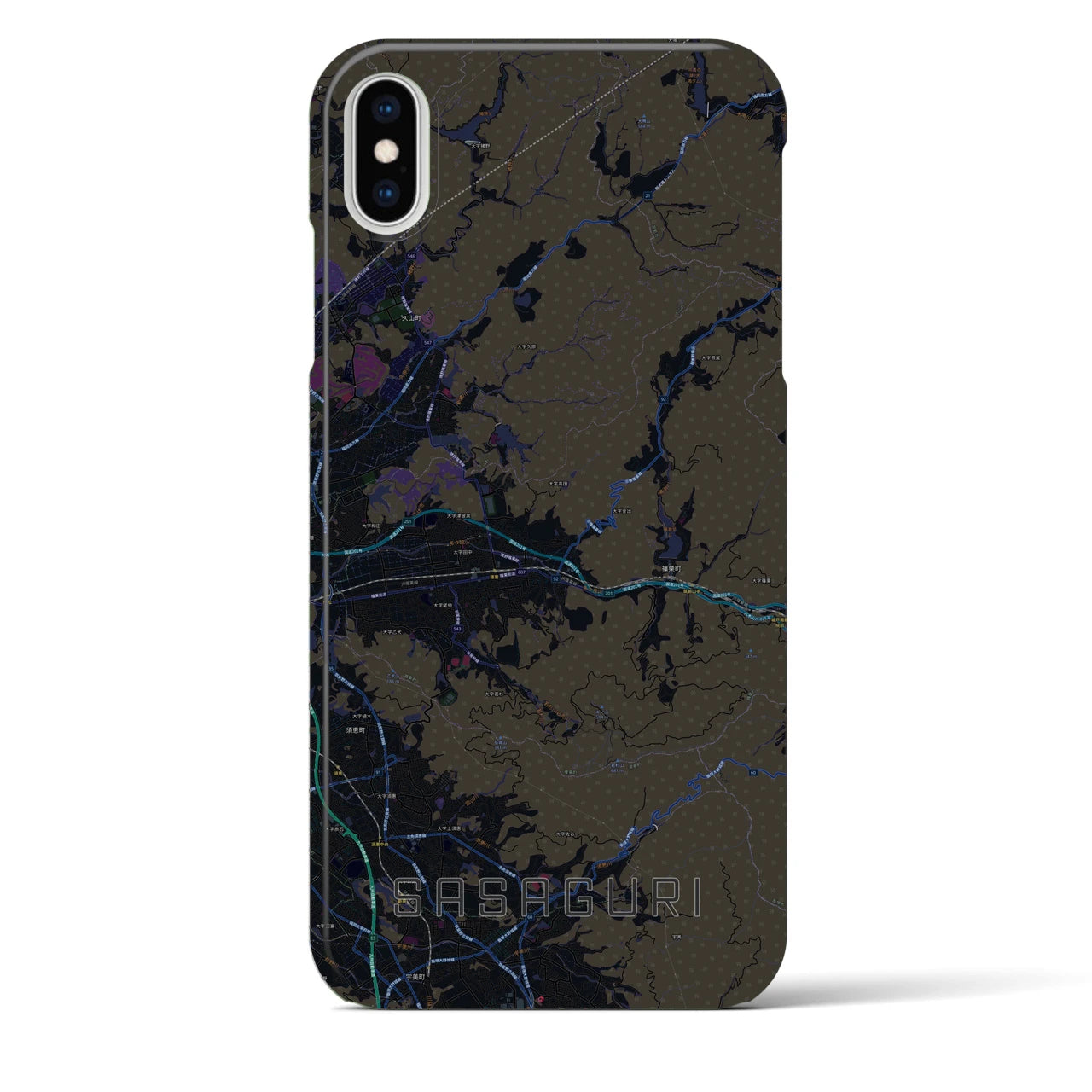 【篠栗(福岡県)】地図柄iPhoneケース(バックカバータイプ)