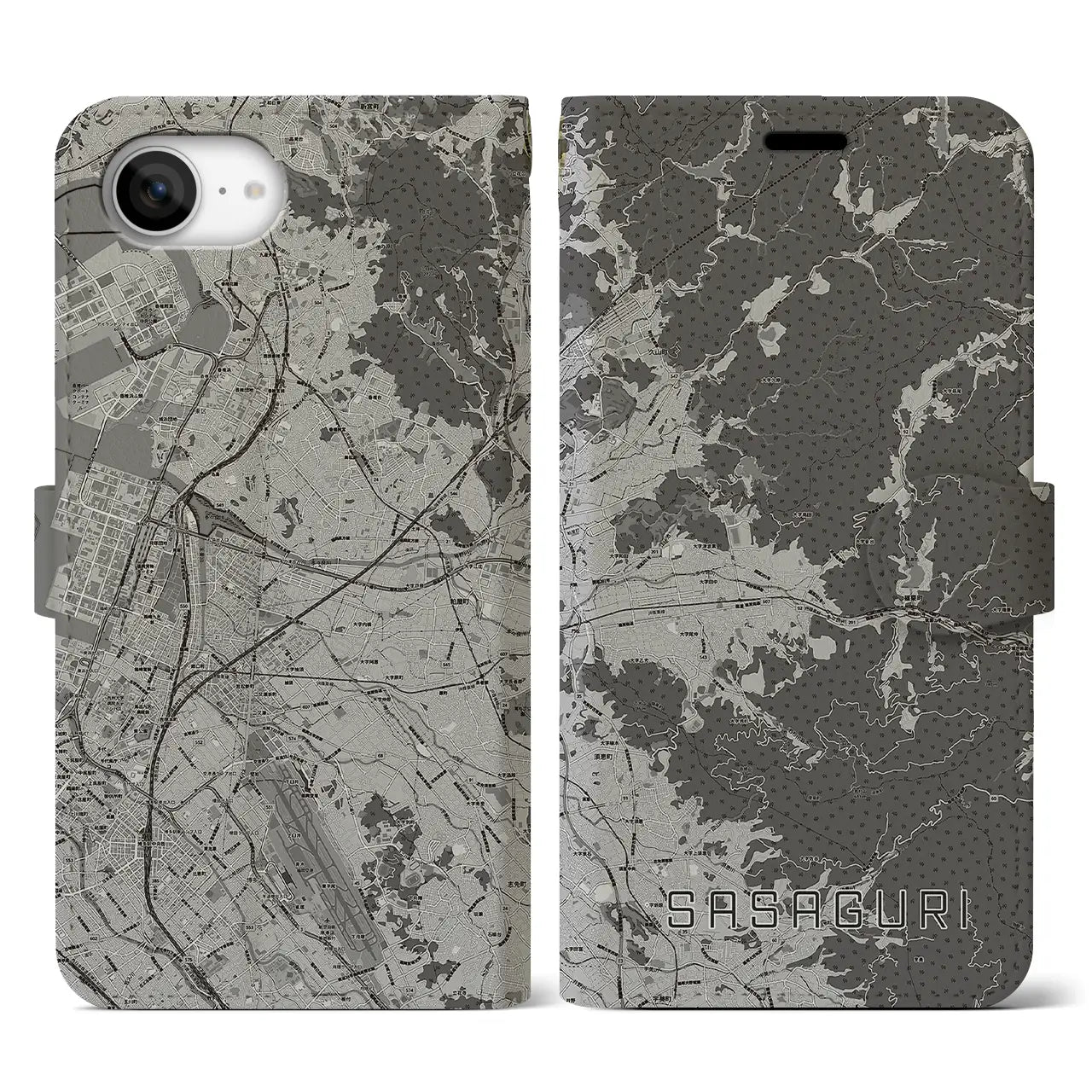 【篠栗(福岡県)】地図柄iPhoneケース(手帳タイプ)