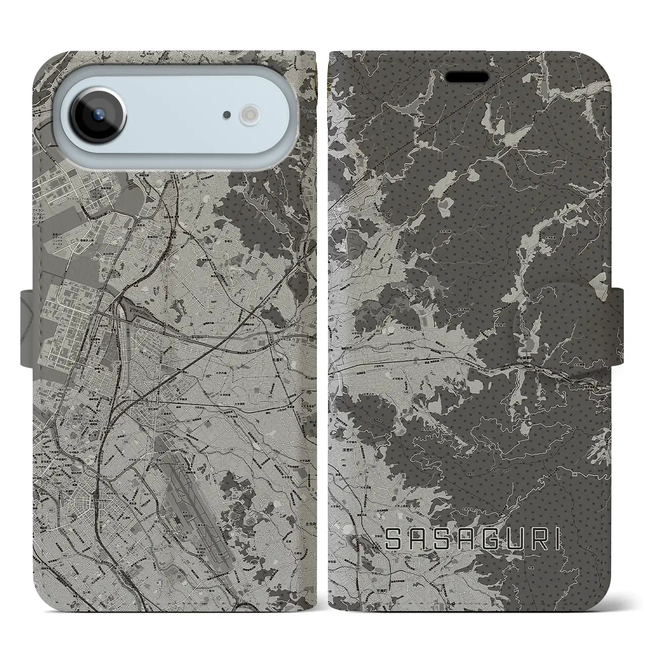 【篠栗(福岡県)】地図柄iPhoneケース(手帳タイプ)