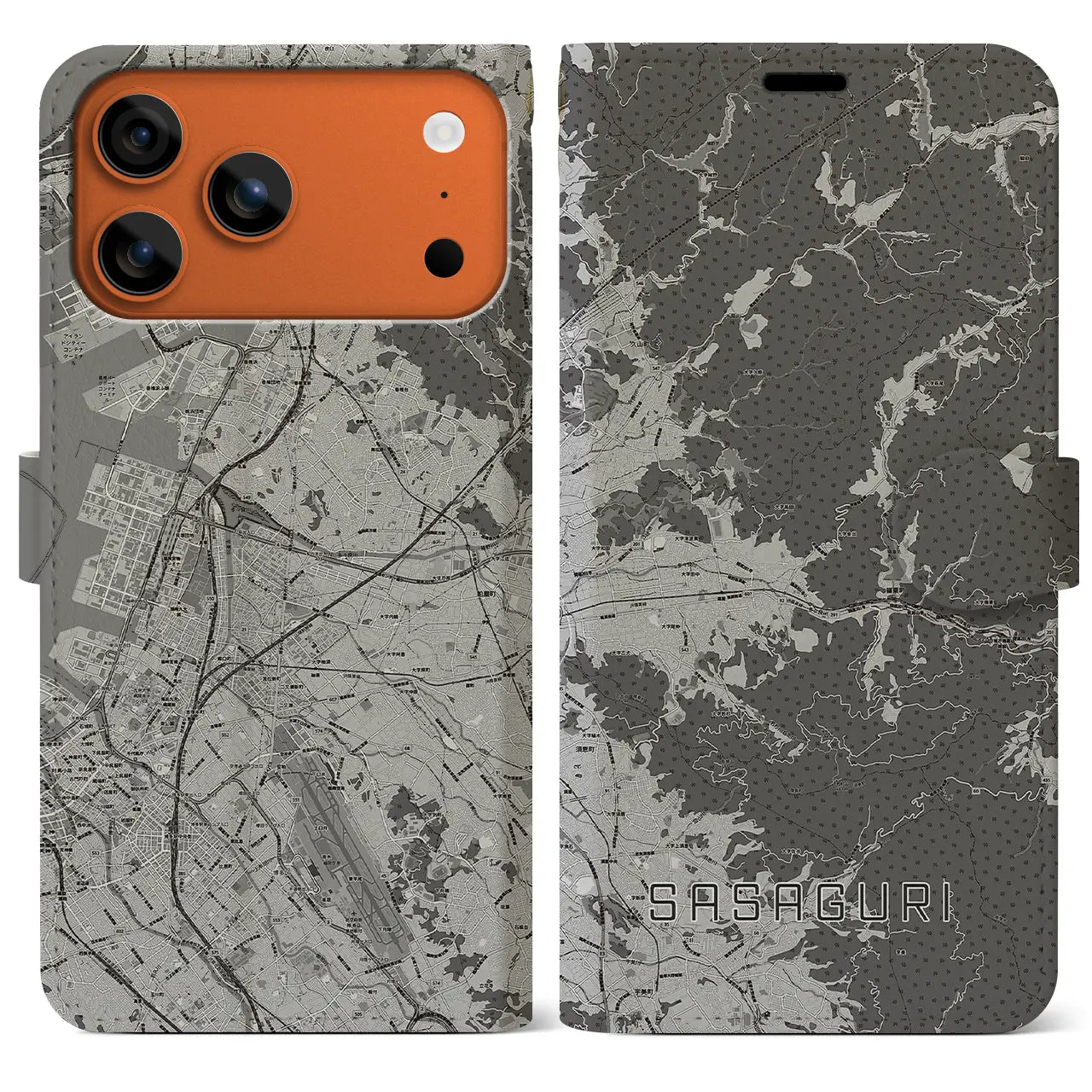 【篠栗(福岡県)】地図柄iPhoneケース(手帳タイプ)