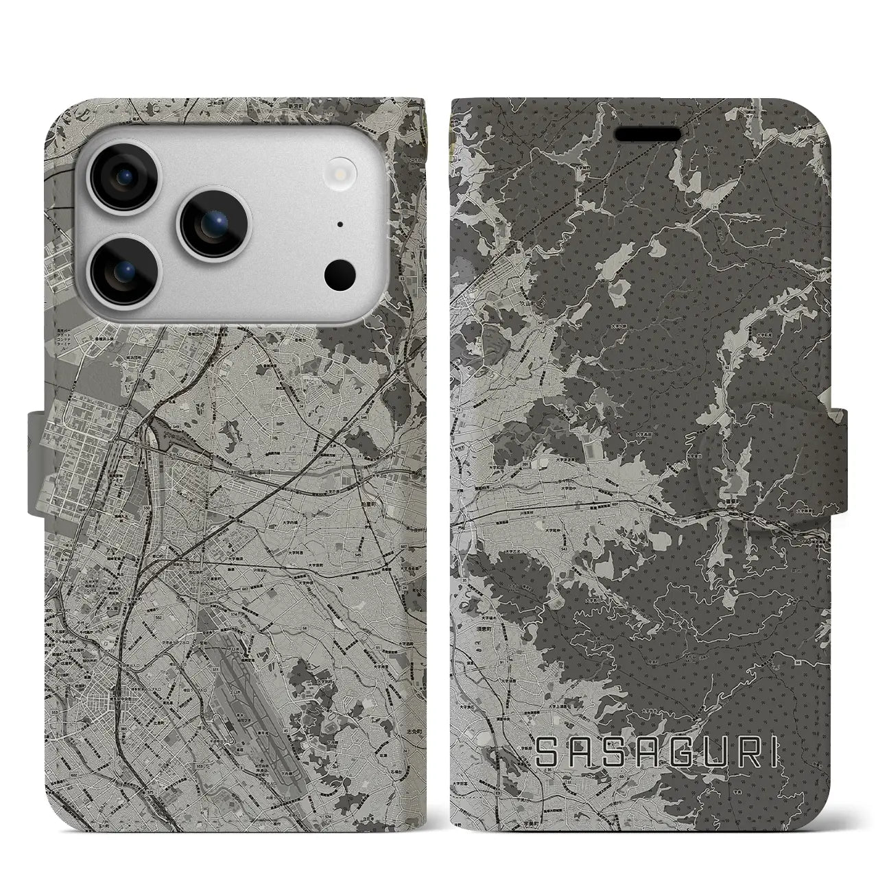 【篠栗(福岡県)】地図柄iPhoneケース(手帳タイプ)