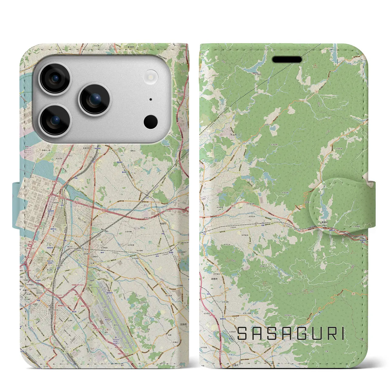 【篠栗(福岡県)】地図柄iPhoneケース(手帳タイプ)