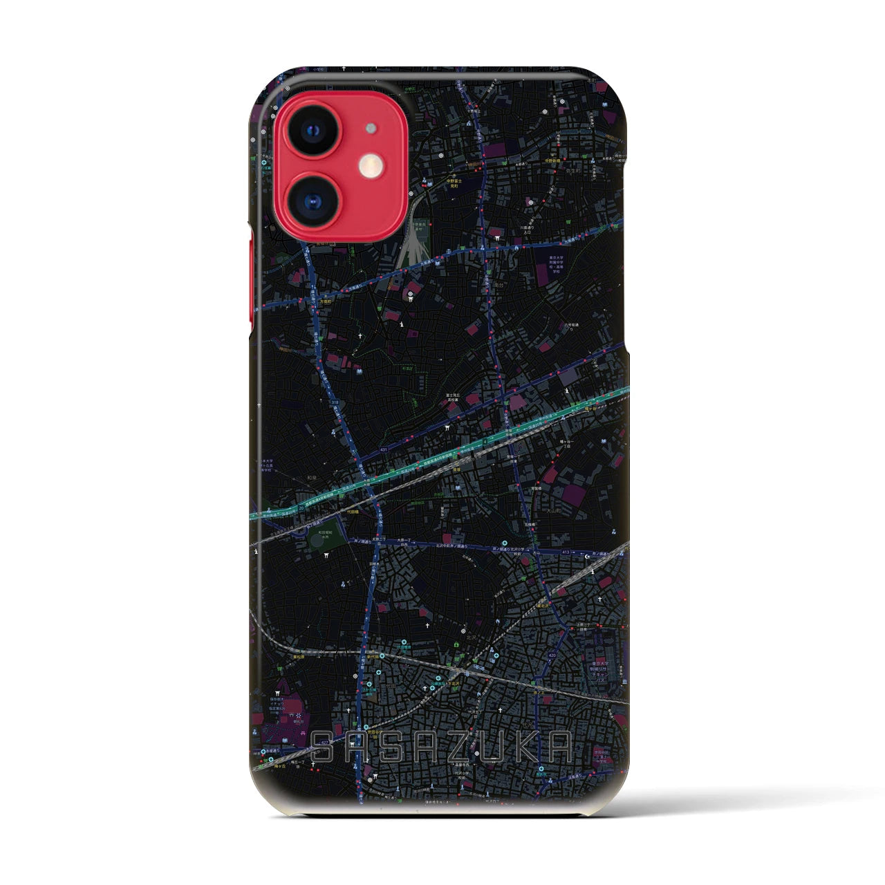 【笹塚(東京都)】地図柄iPhoneケース(バックカバータイプ)