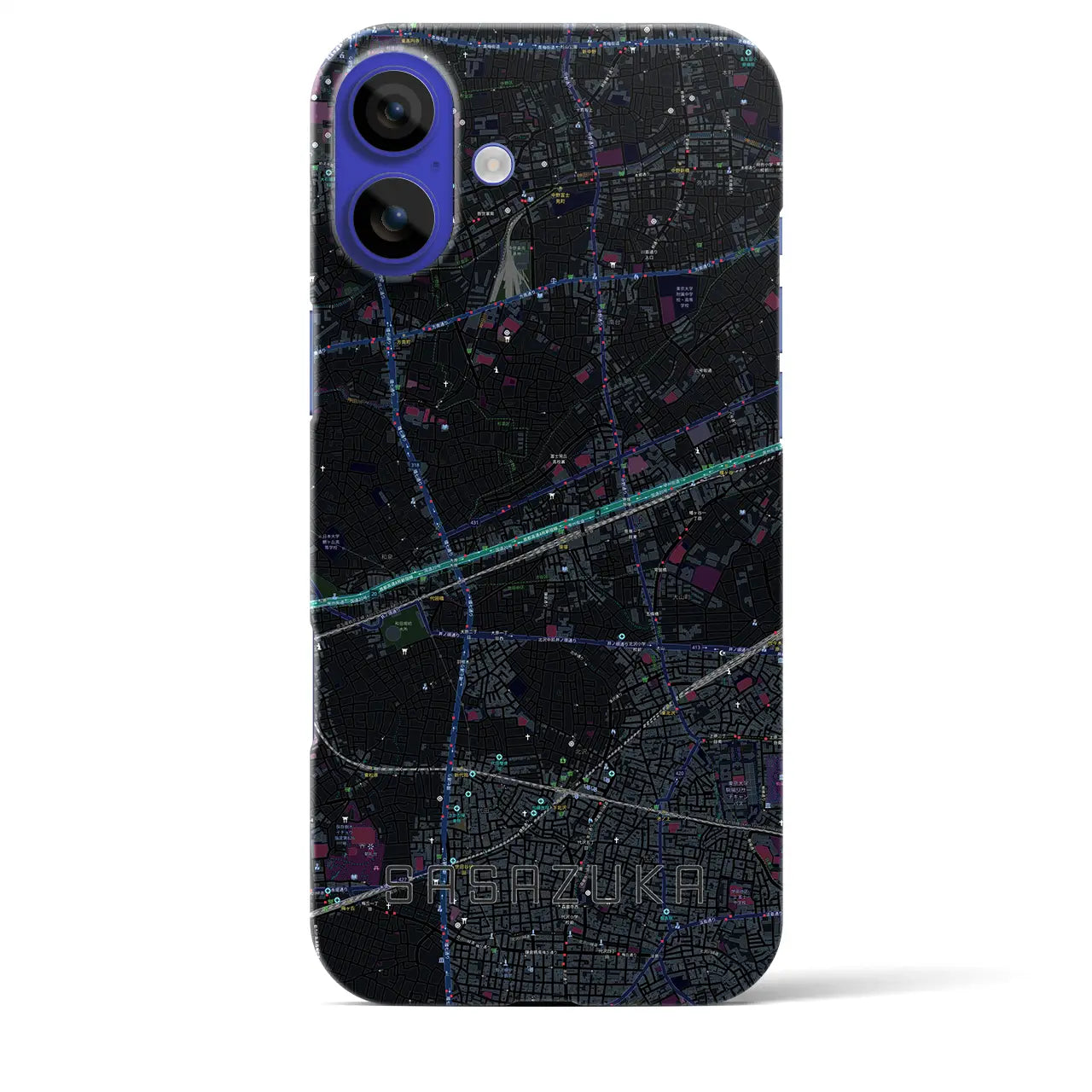 【笹塚(東京都)】地図柄iPhoneケース(バックカバータイプ)
