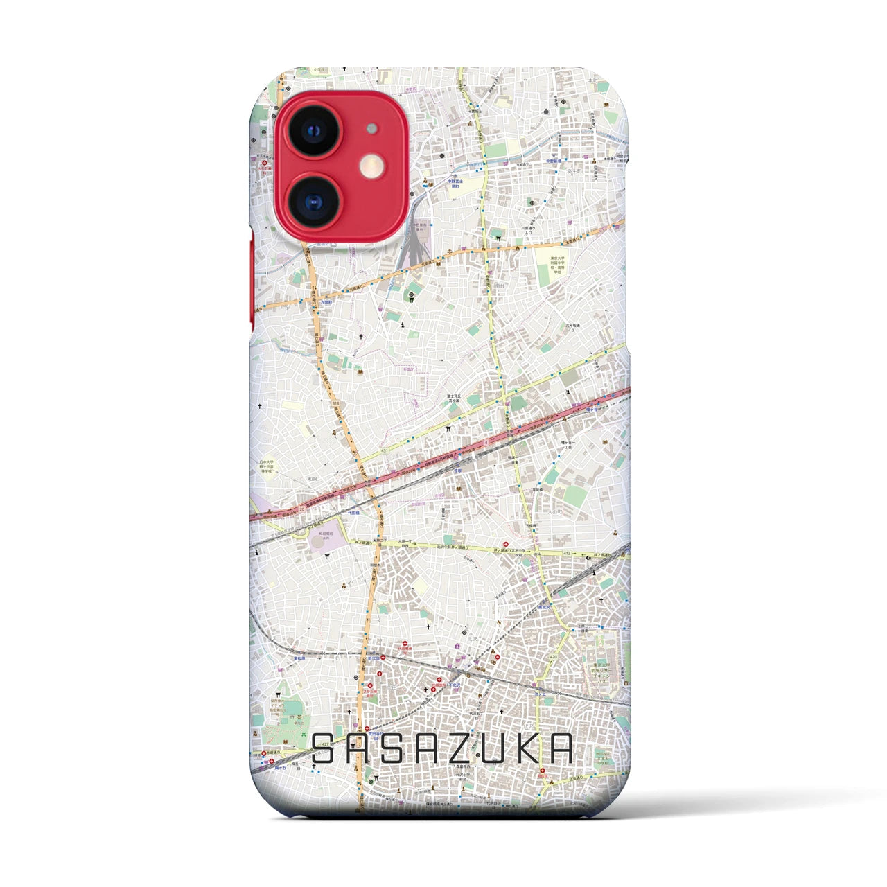 【笹塚(東京都)】地図柄iPhoneケース(バックカバータイプ)