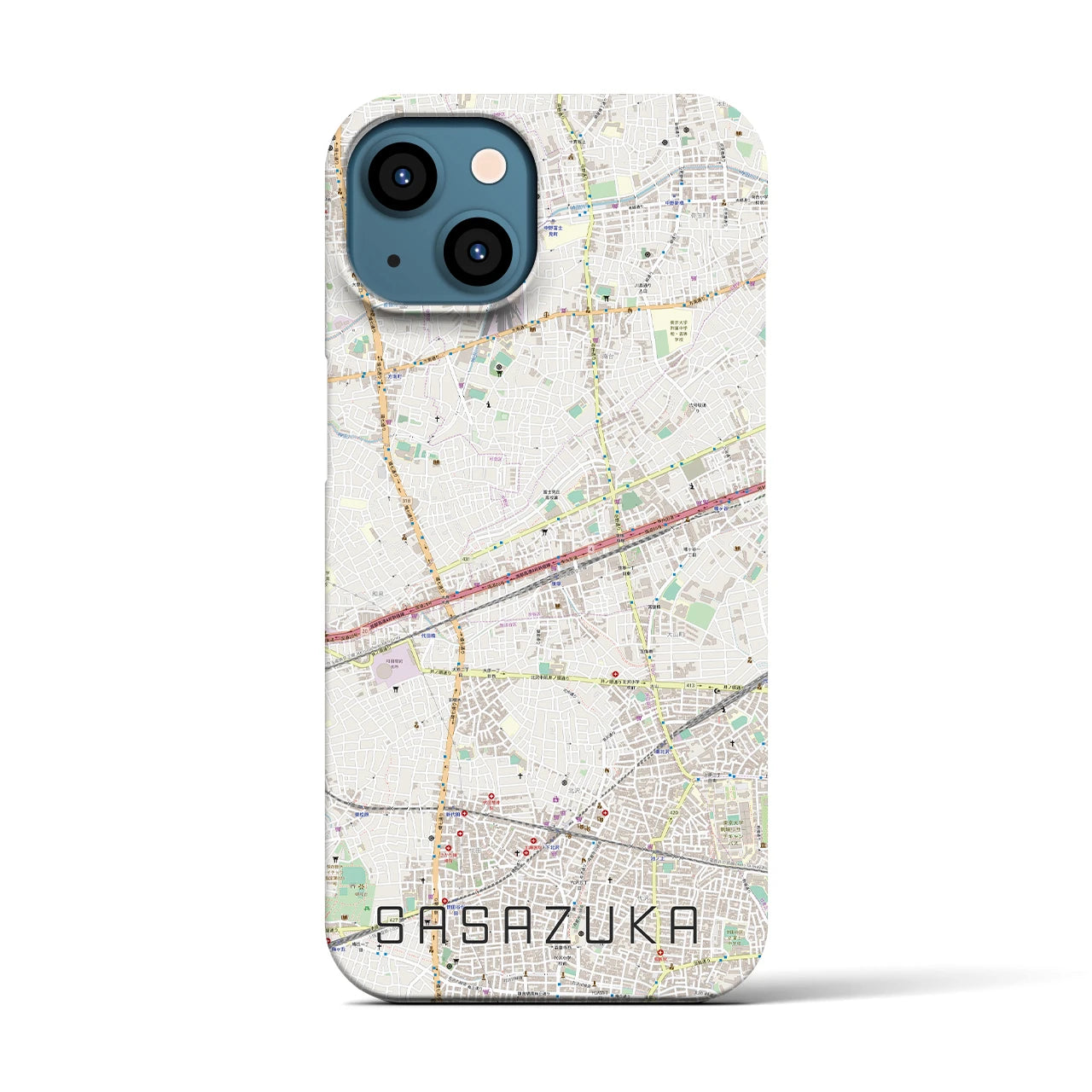 【笹塚(東京都)】地図柄iPhoneケース(バックカバータイプ)