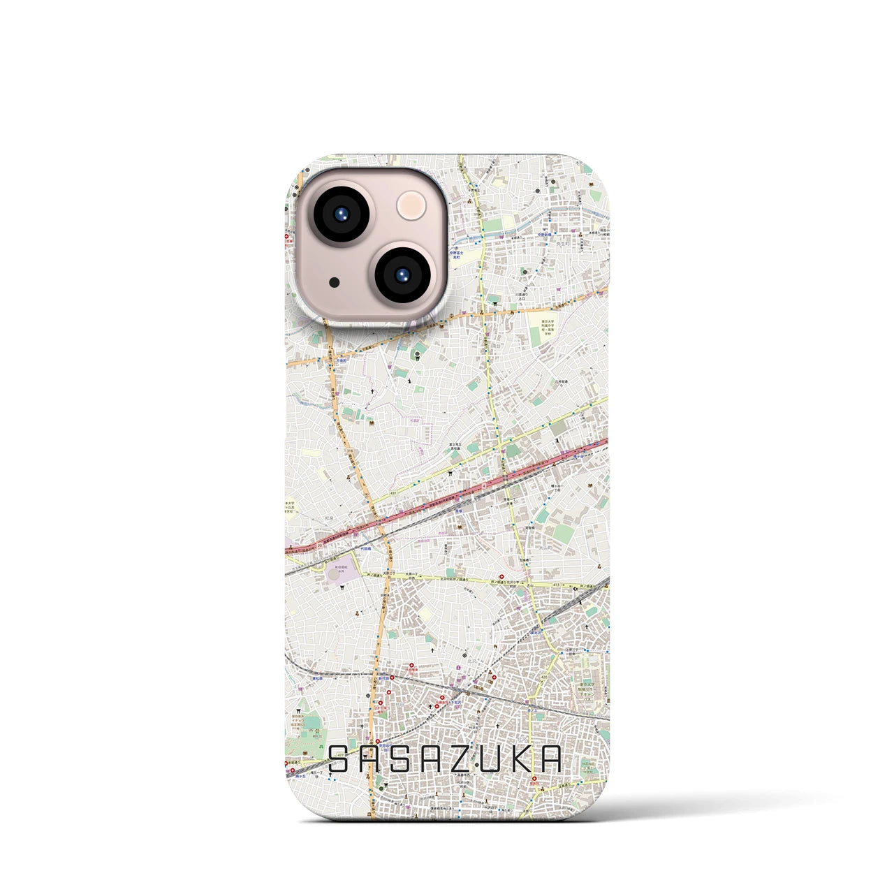 【笹塚(東京都)】地図柄iPhoneケース(バックカバータイプ)