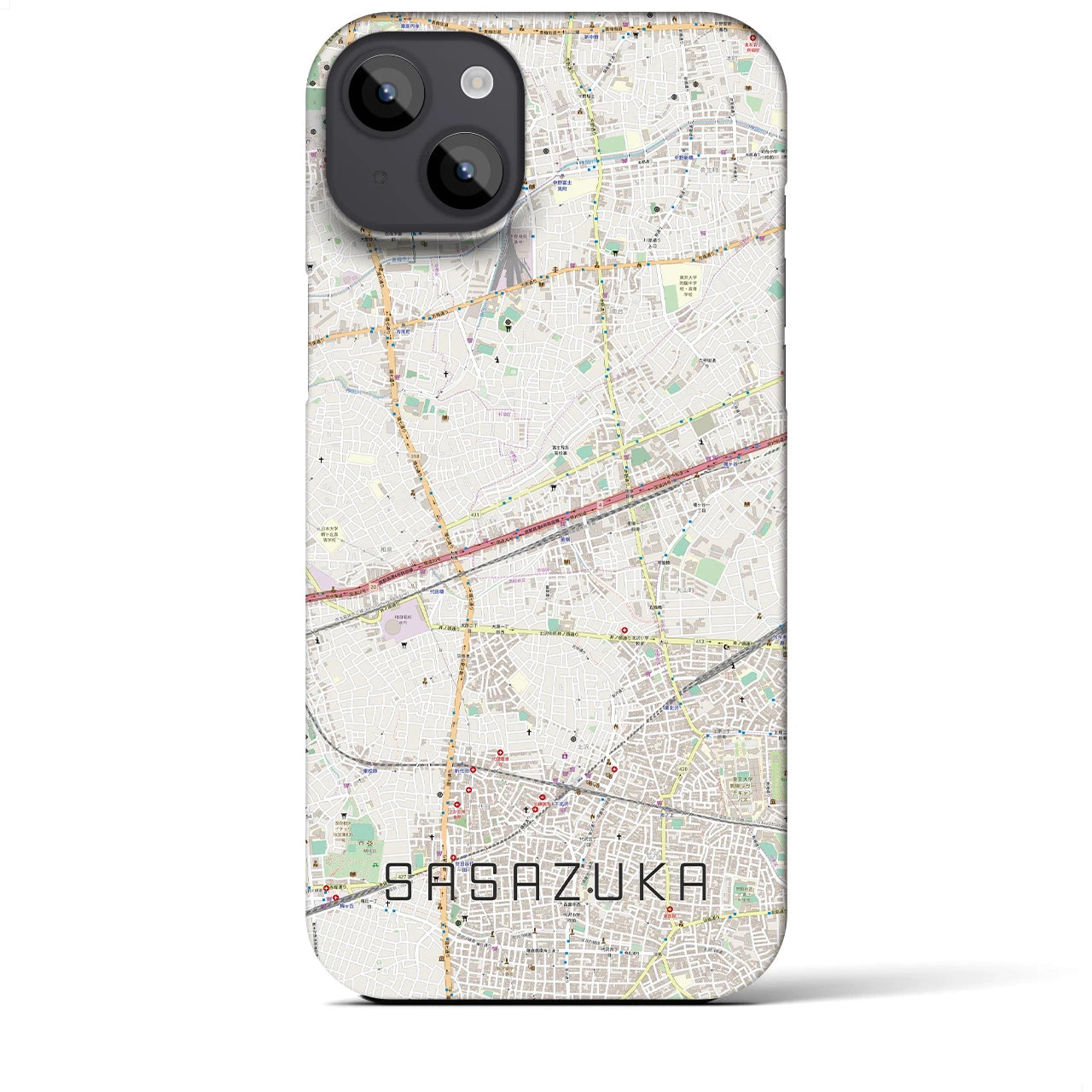 【笹塚(東京都)】地図柄iPhoneケース(バックカバータイプ)