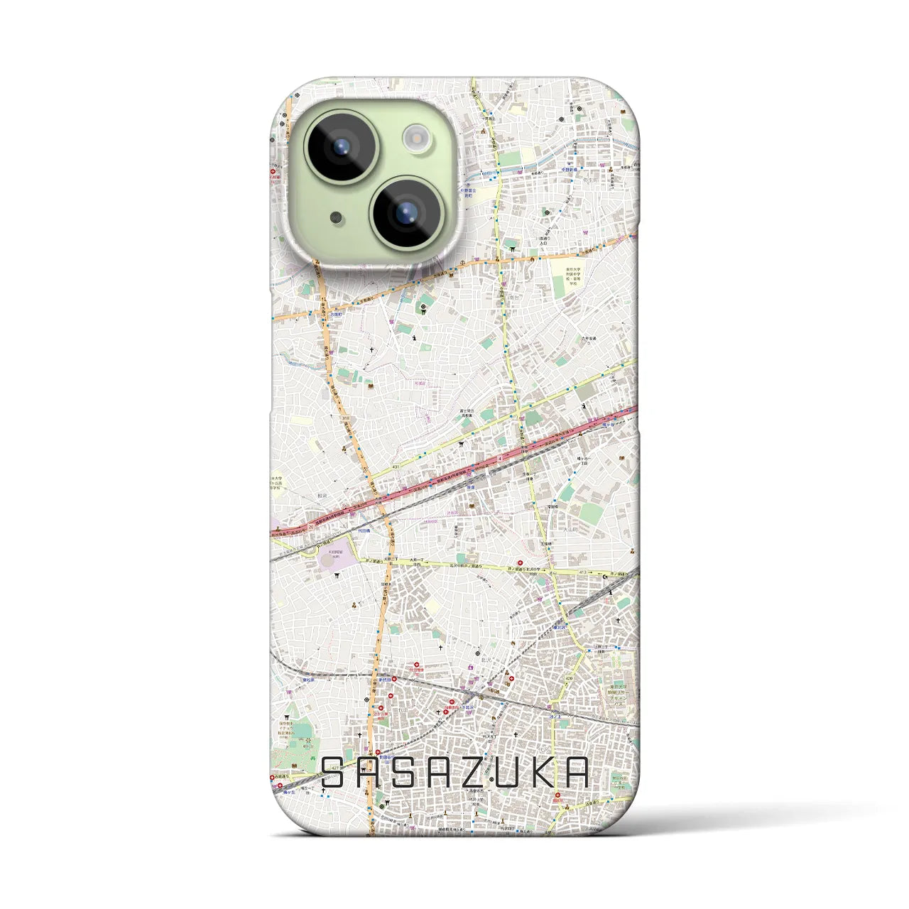 【笹塚(東京都)】地図柄iPhoneケース(バックカバータイプ)