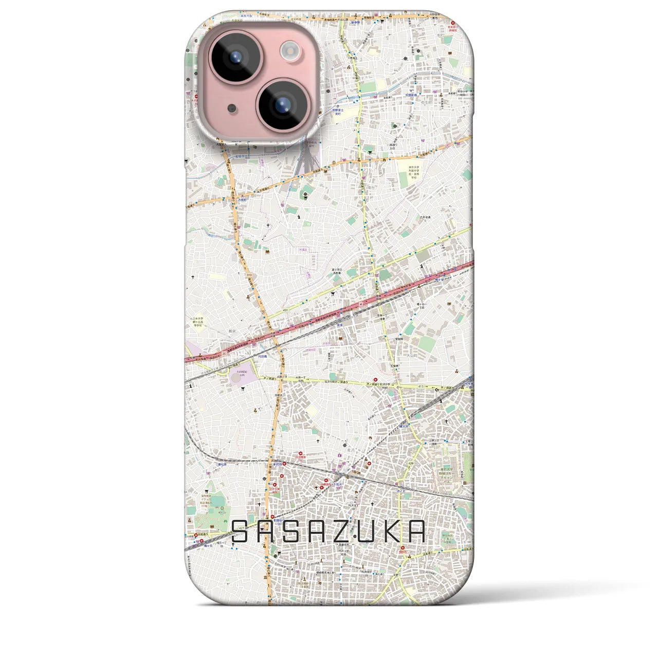 【笹塚(東京都)】地図柄iPhoneケース(バックカバータイプ)