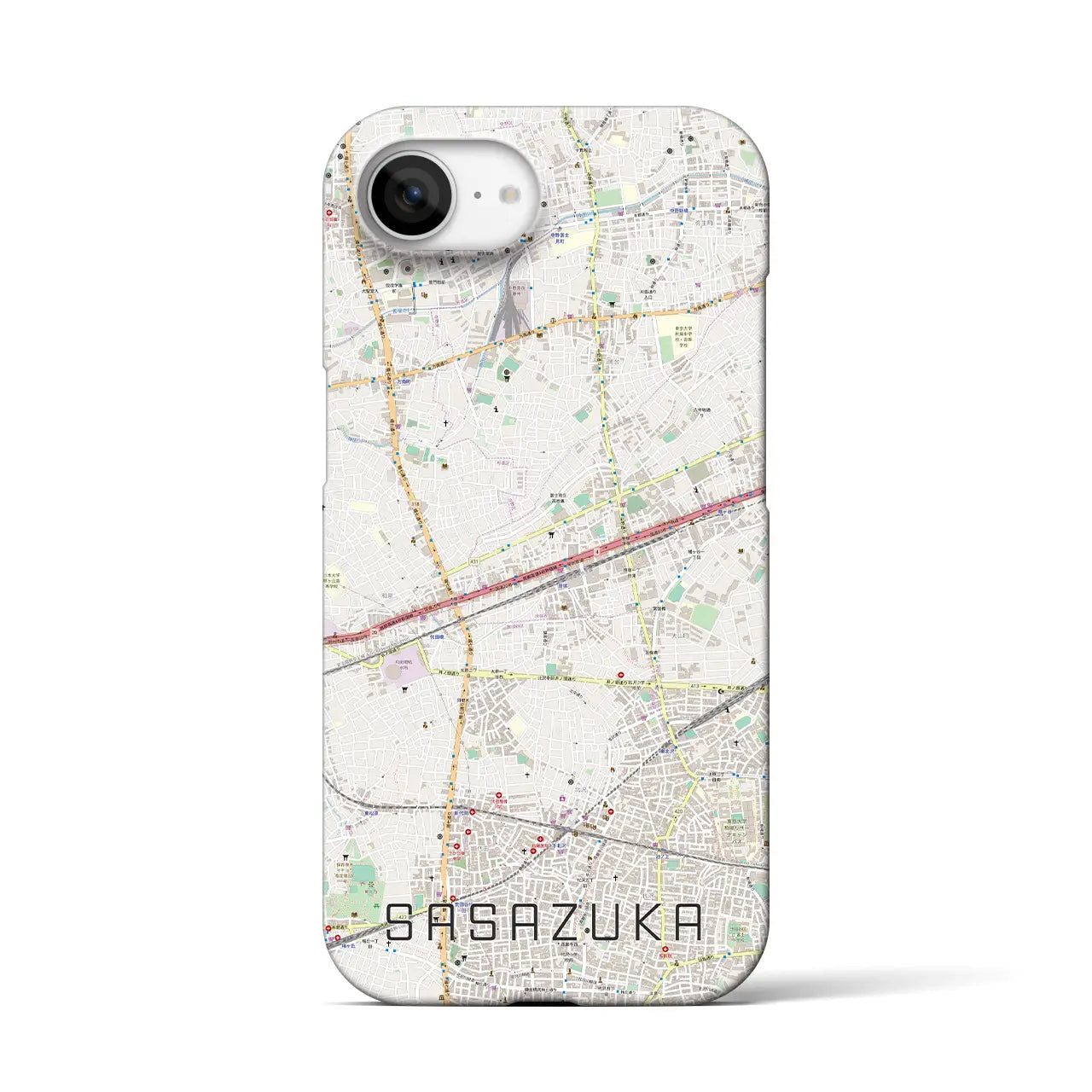 【笹塚(東京都)】地図柄iPhoneケース(バックカバータイプ)