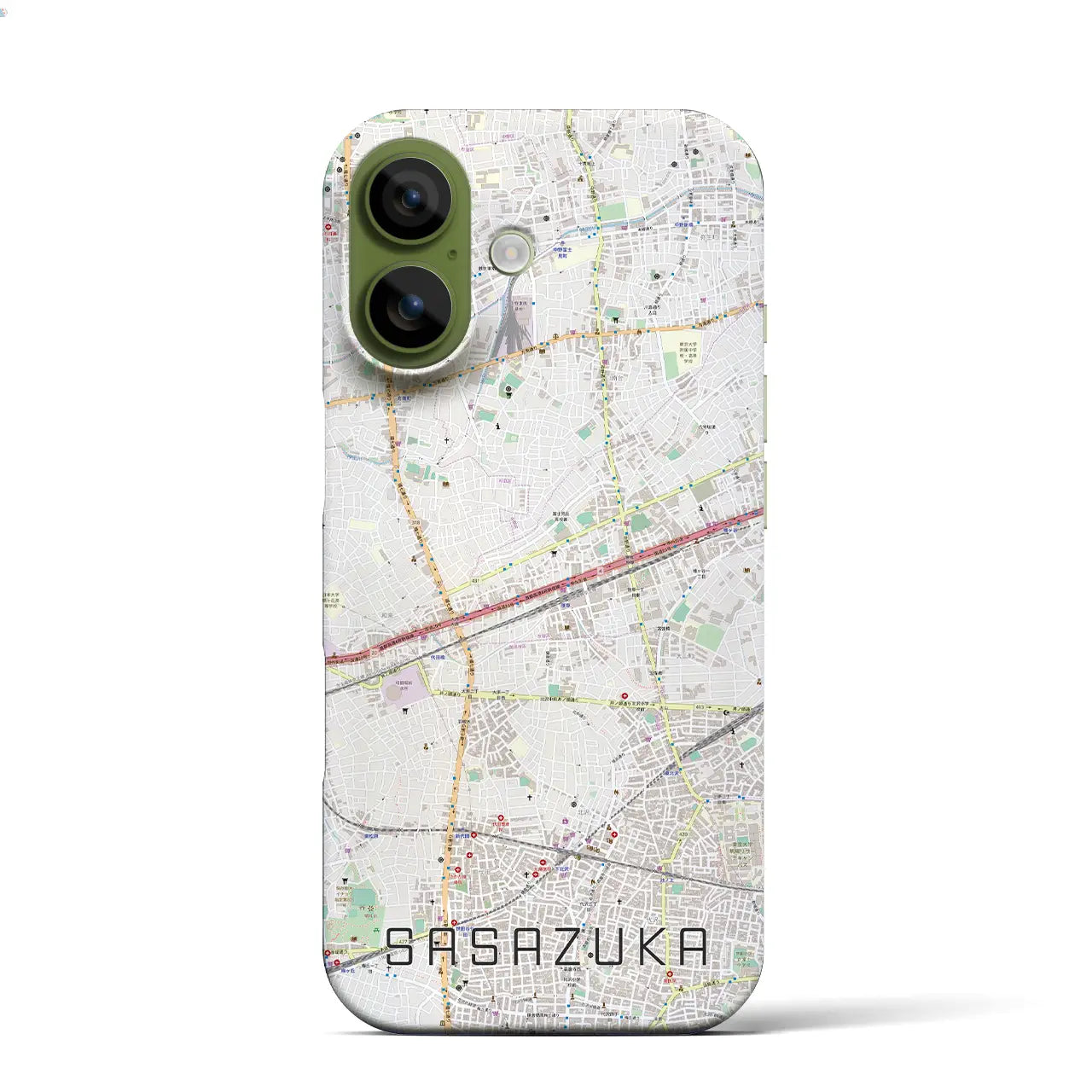 【笹塚(東京都)】地図柄iPhoneケース(バックカバータイプ)ナチュラル・iPhone 17 Pro Max 用