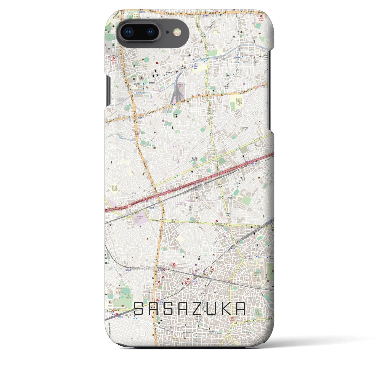 【笹塚(東京都)】地図柄iPhoneケース(バックカバータイプ)