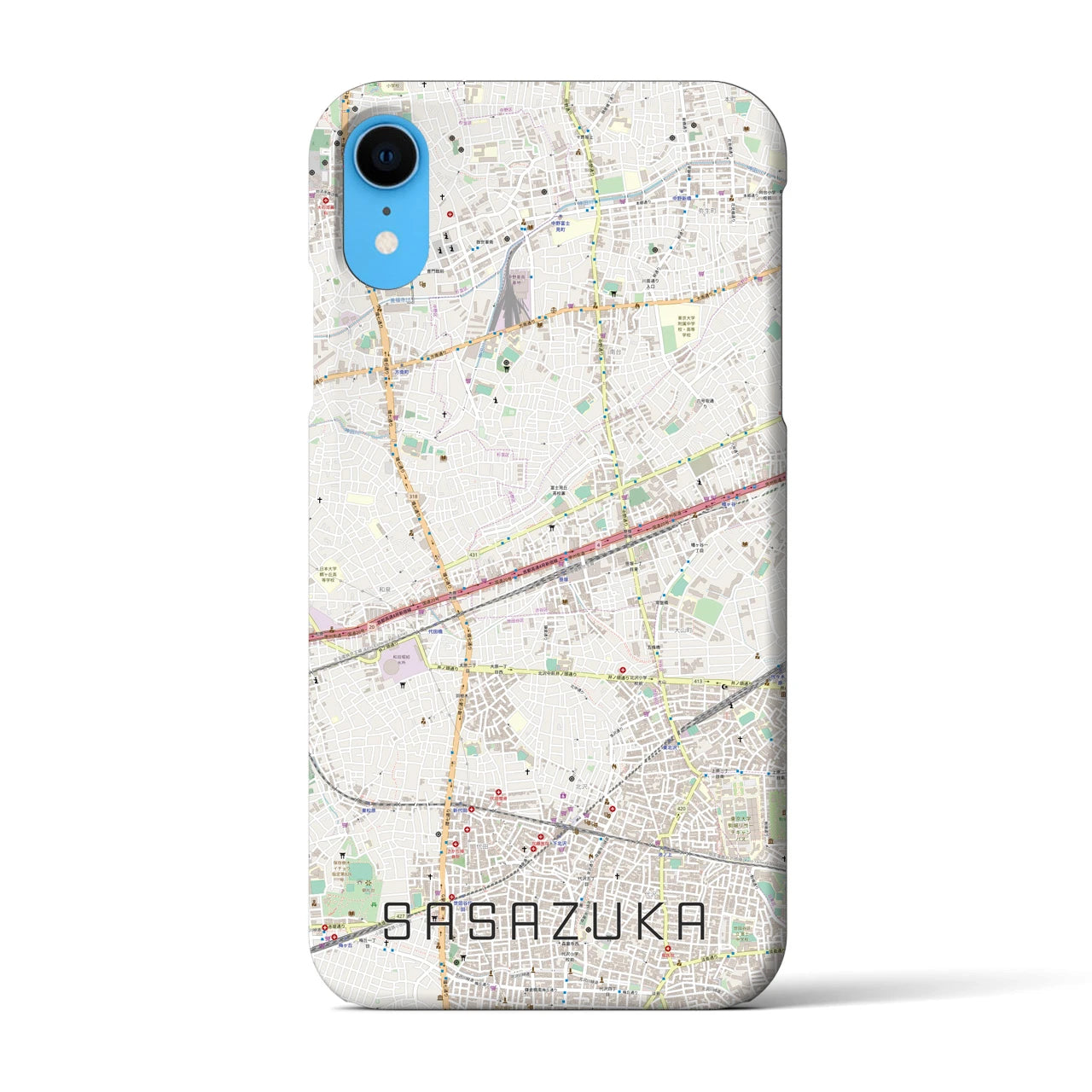【笹塚(東京都)】地図柄iPhoneケース(バックカバータイプ)