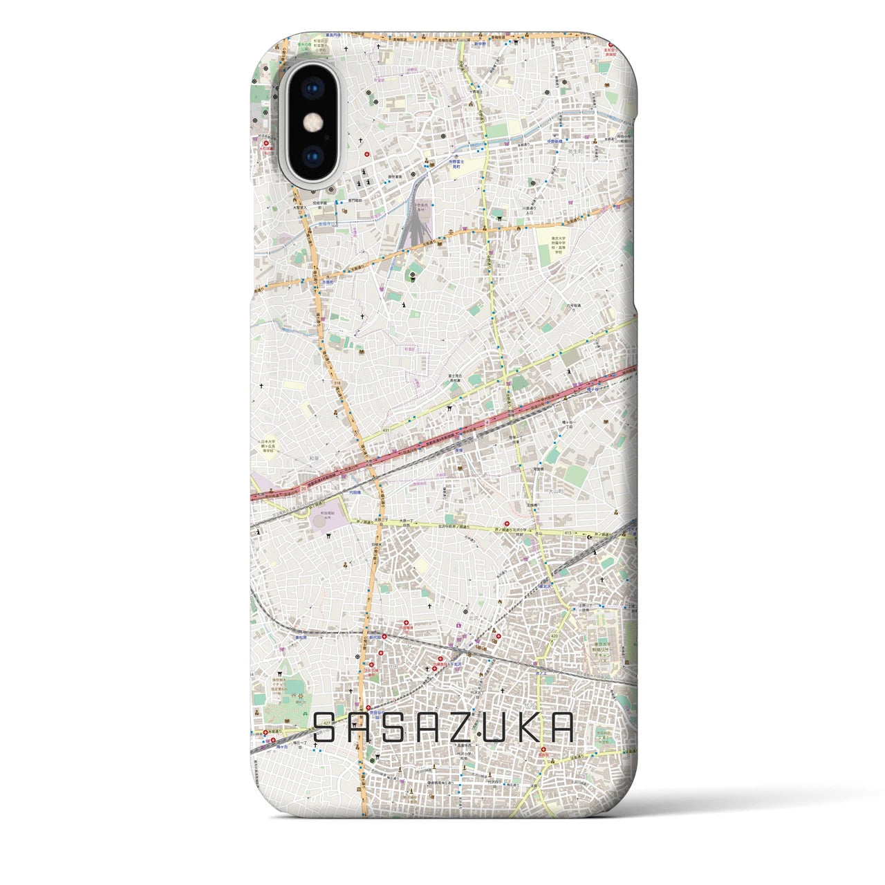 【笹塚(東京都)】地図柄iPhoneケース(バックカバータイプ)