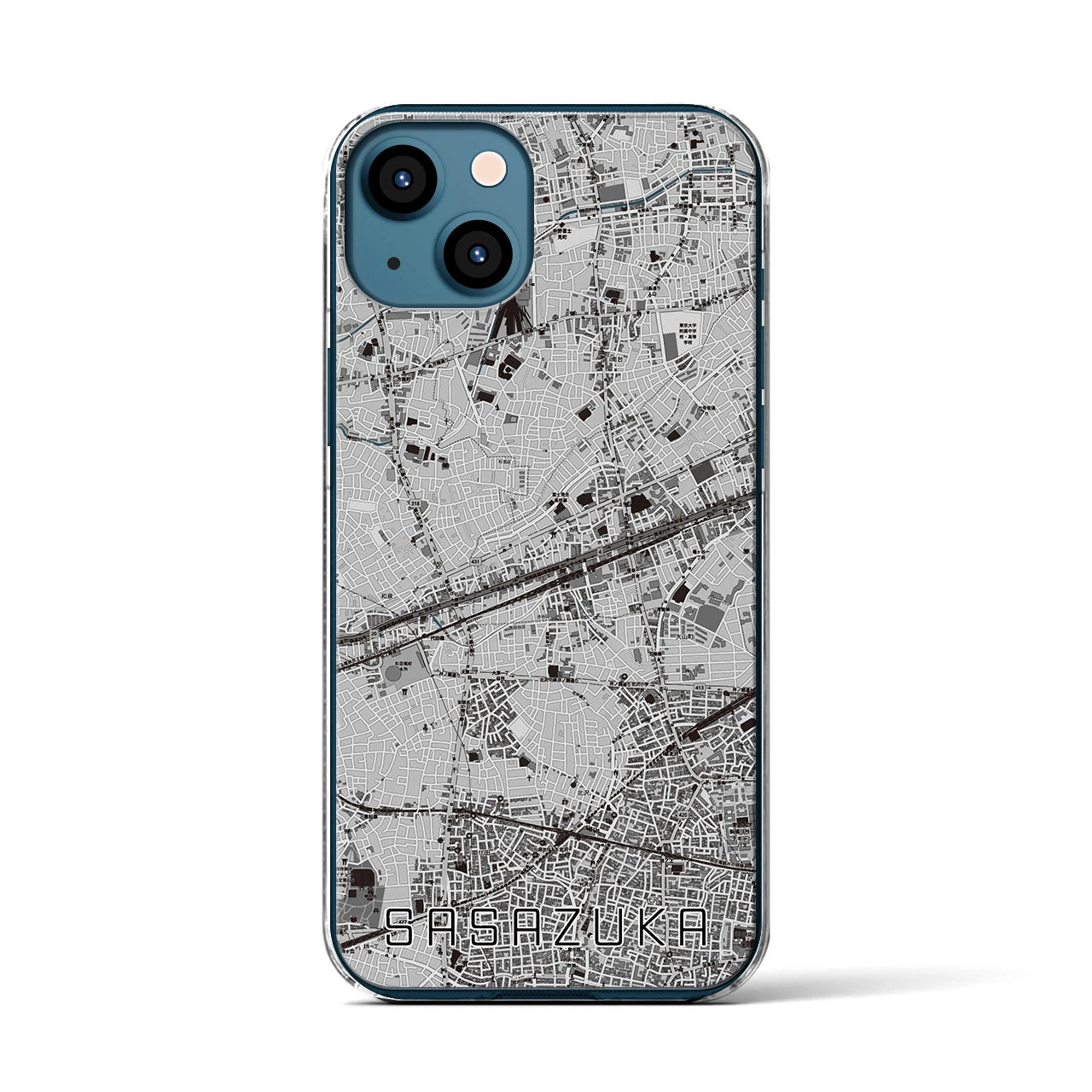 【笹塚(東京都)】地図柄iPhoneケース(クリアタイプ)