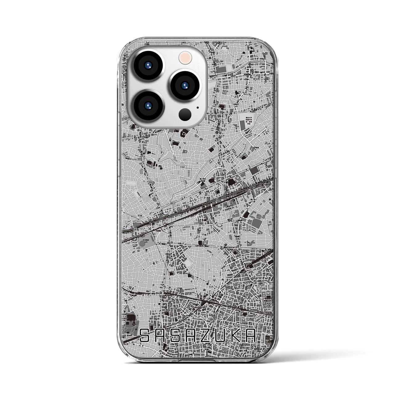 【笹塚(東京都)】地図柄iPhoneケース(クリアタイプ)