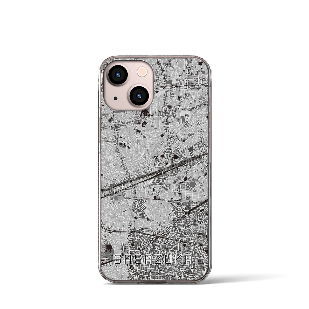 【笹塚(東京都)】地図柄iPhoneケース(クリアタイプ)