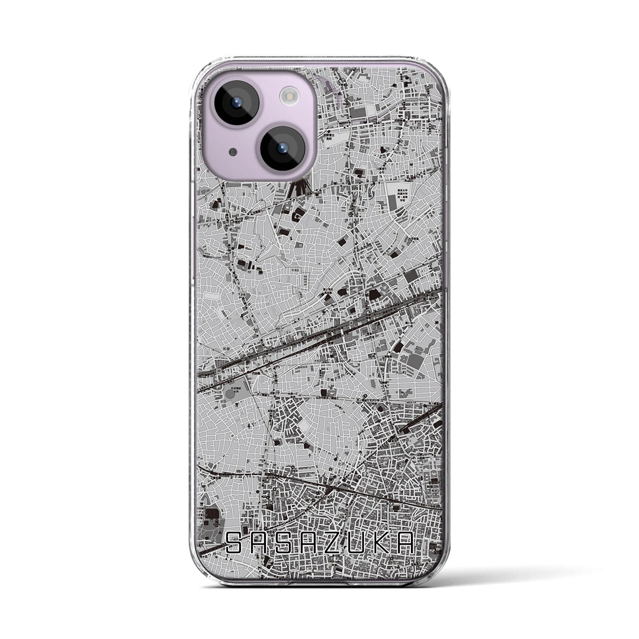 【笹塚(東京都)】地図柄iPhoneケース(クリアタイプ)