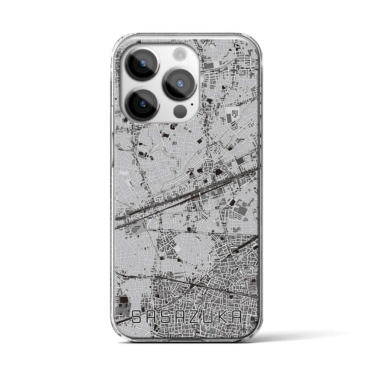 【笹塚(東京都)】地図柄iPhoneケース(クリアタイプ)