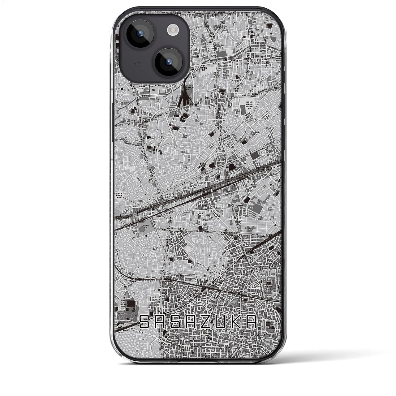 【笹塚(東京都)】地図柄iPhoneケース(クリアタイプ)