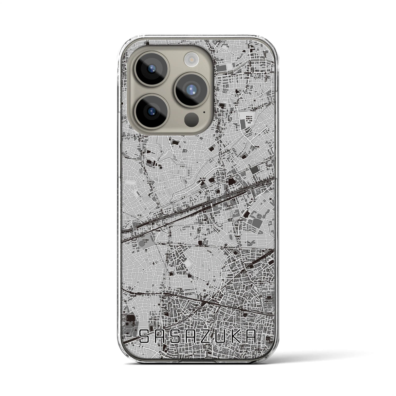 【笹塚(東京都)】地図柄iPhoneケース(クリアタイプ)