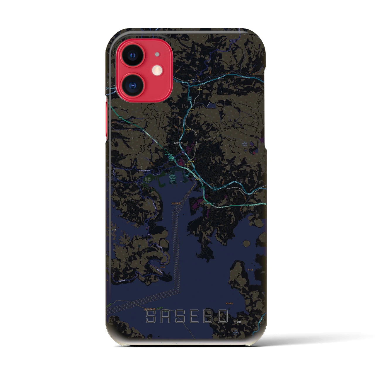 【佐世保(長崎県)】地図柄iPhoneケース(バックカバータイプ)