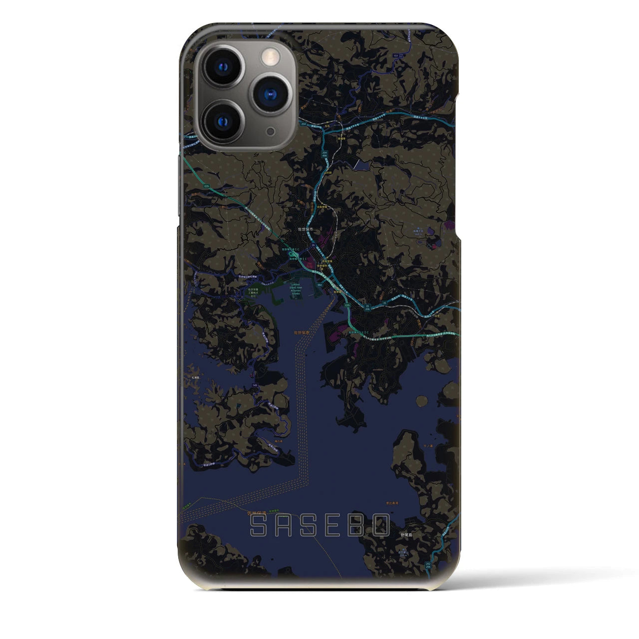【佐世保(長崎県)】地図柄iPhoneケース(バックカバータイプ)