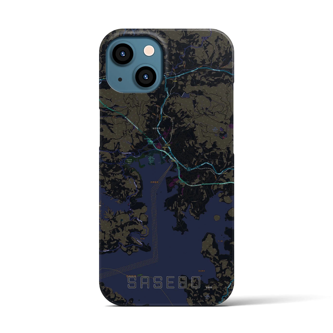 【佐世保(長崎県)】地図柄iPhoneケース(バックカバータイプ)