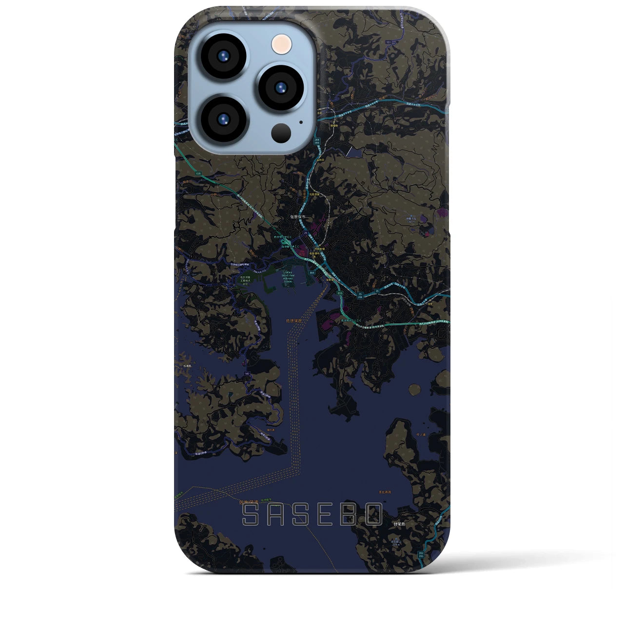 【佐世保(長崎県)】地図柄iPhoneケース(バックカバータイプ)