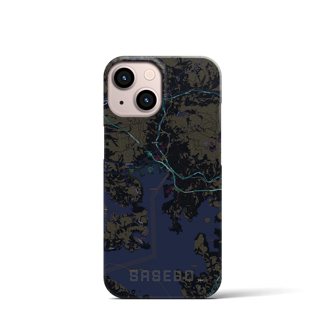 【佐世保(長崎県)】地図柄iPhoneケース(バックカバータイプ)