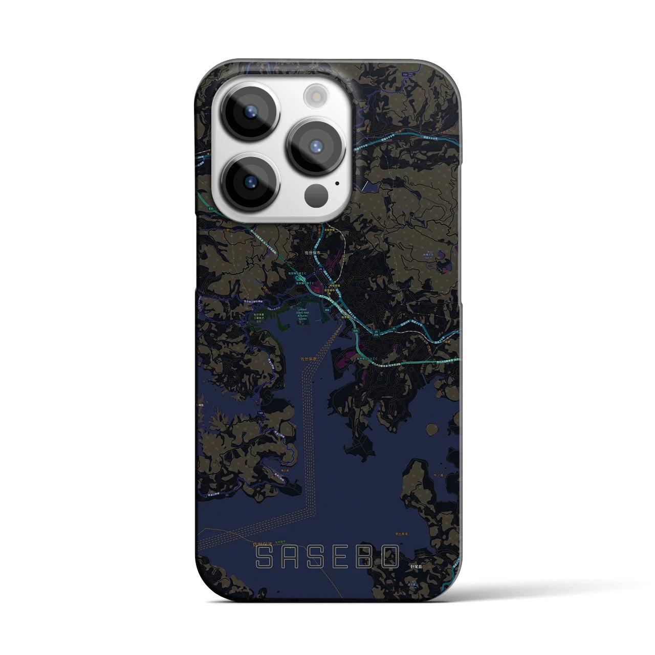 【佐世保(長崎県)】地図柄iPhoneケース(バックカバータイプ)