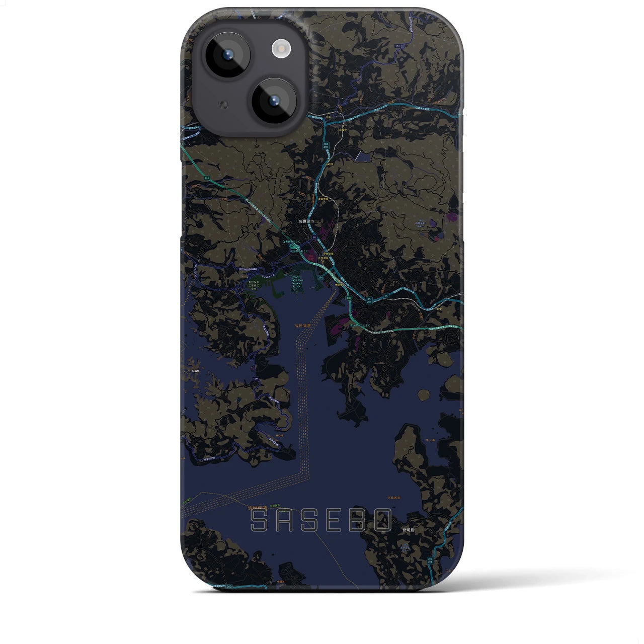 【佐世保(長崎県)】地図柄iPhoneケース(バックカバータイプ)